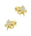 Beautiful Flower CZ Silver Stud Earring STS-6880